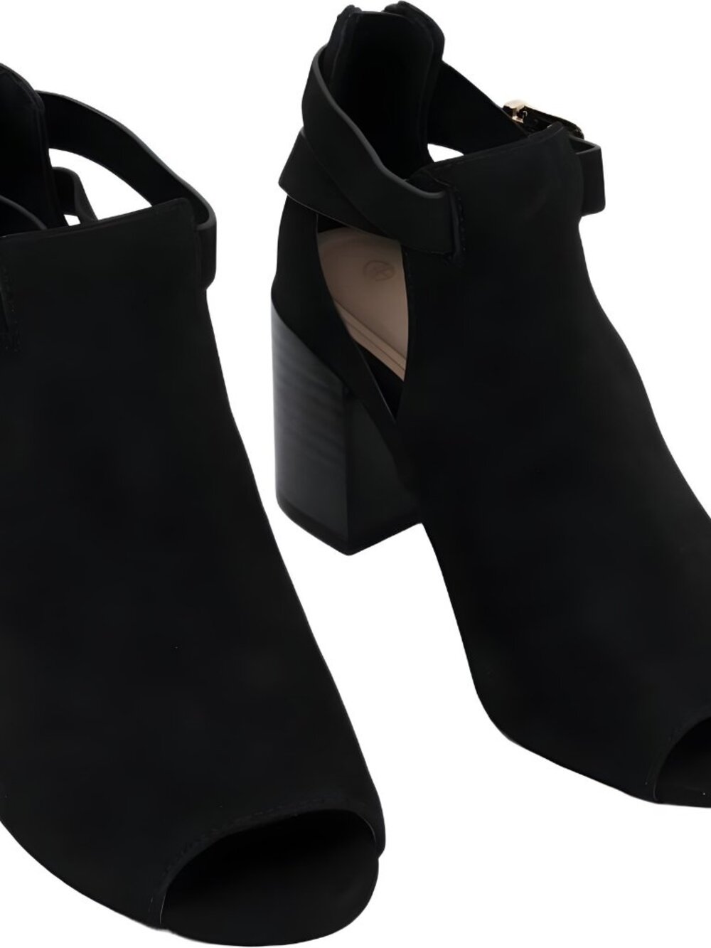 Giani Bernini Gaell Block Heel Peep Toe Shooties Black Suede 5 M